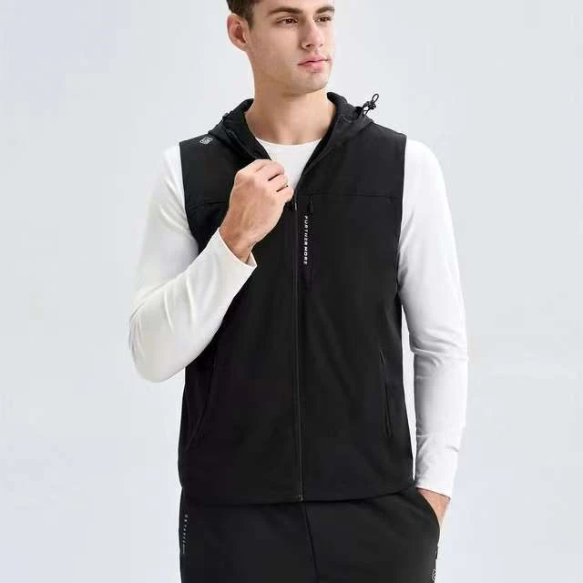 (8837)男款春款连帽马甲