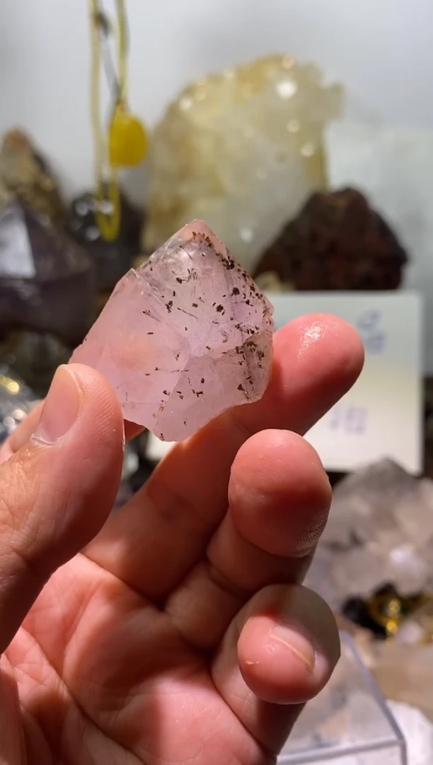 水晶珠宝半成品未镶嵌99号粉花园+发晶+隐山