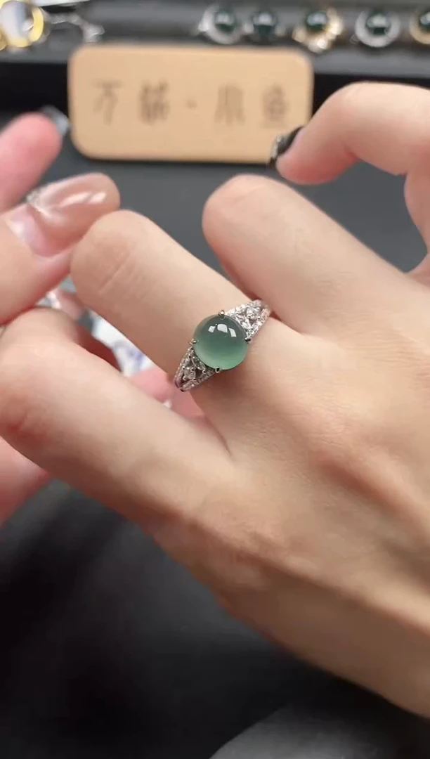 银S925镶嵌戒指翡翠51151