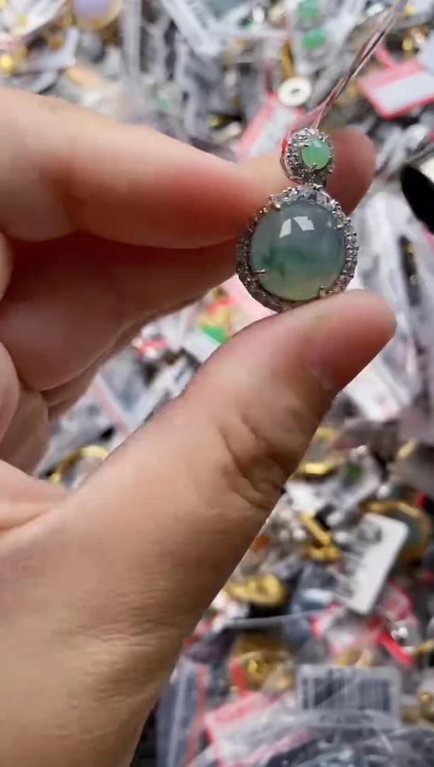 翡翠戒指银S925镶嵌4444     6