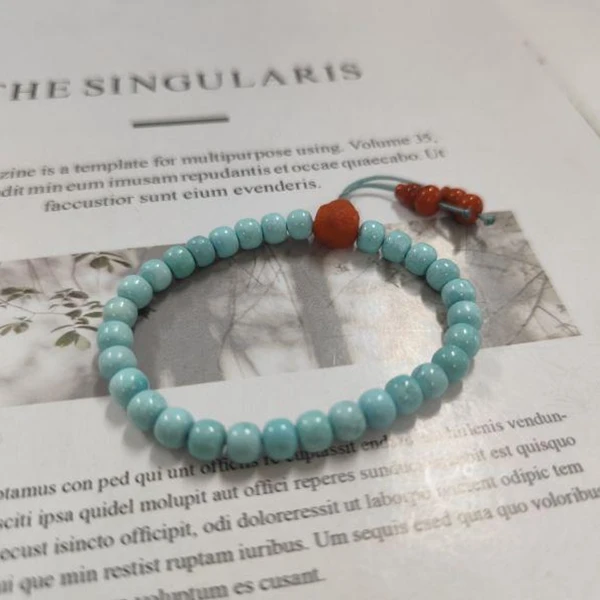 【老掌柜讲珠宝】高瓷度绿松石老型手串 DKT070224