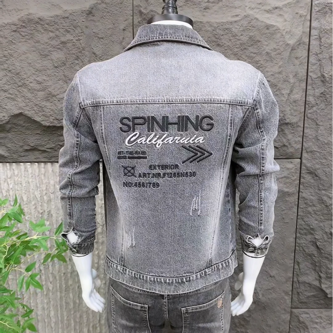 韩版潮流男士经典气质百搭修身帅气水洗牛仔夹克外套