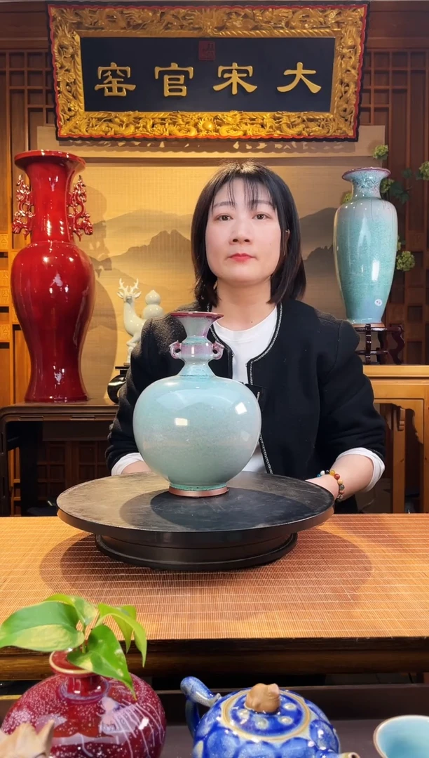 摆件大宋官窑【柴烧小喜瓶】古法柴烧