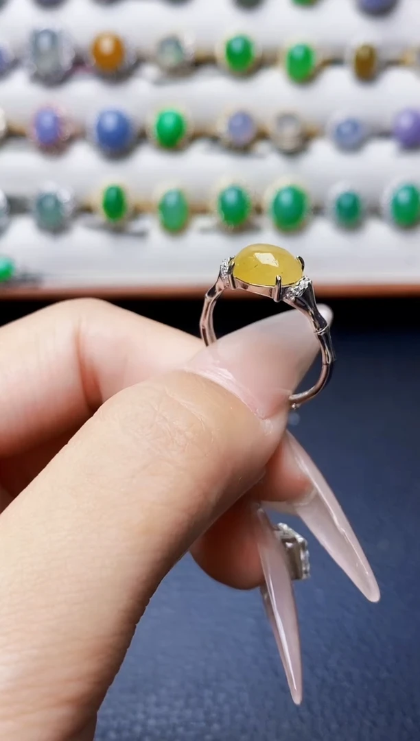 银S925镶嵌戒指翡翠5378