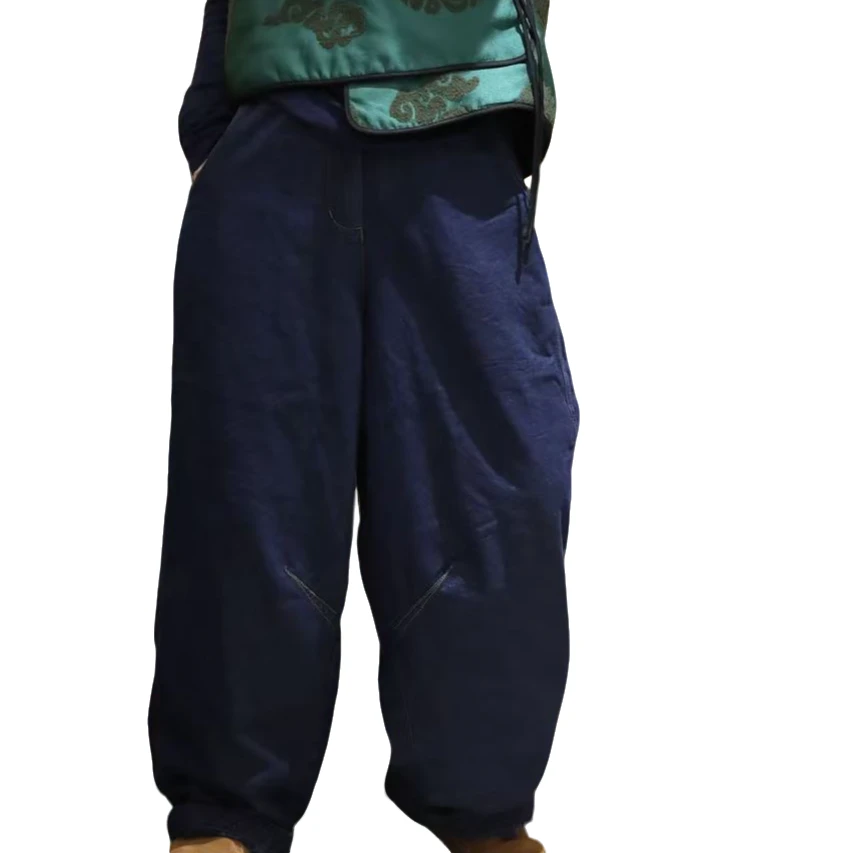 缺一色2024新款加棉牛仔裤249219时尚百搭复古宽松加厚冬季