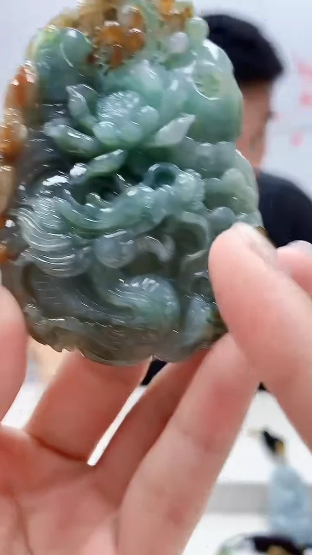 定制翡翠未镶嵌5028lr-毛货挂件3