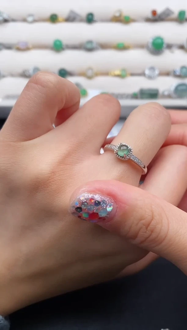 银S925镶嵌戒指翡翠11111111111+3