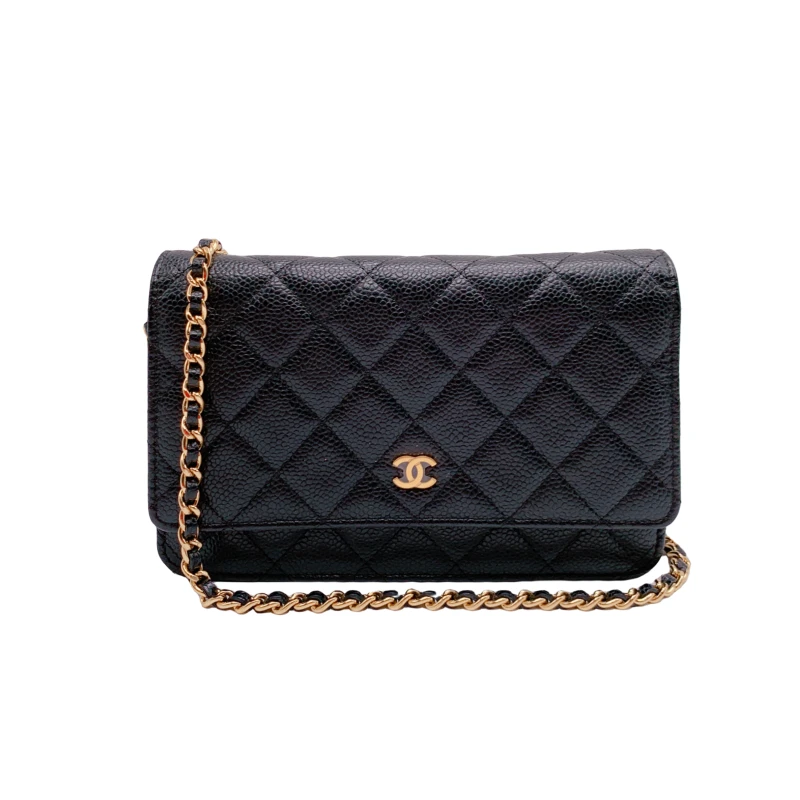 99新 Chanel/香奈儿 WOC链条包 黑金/黑银