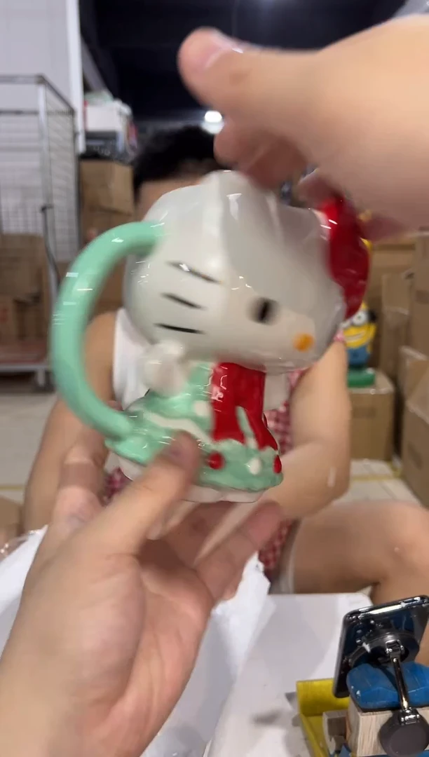 瓷片圣诞绿色裙子kt全身杯