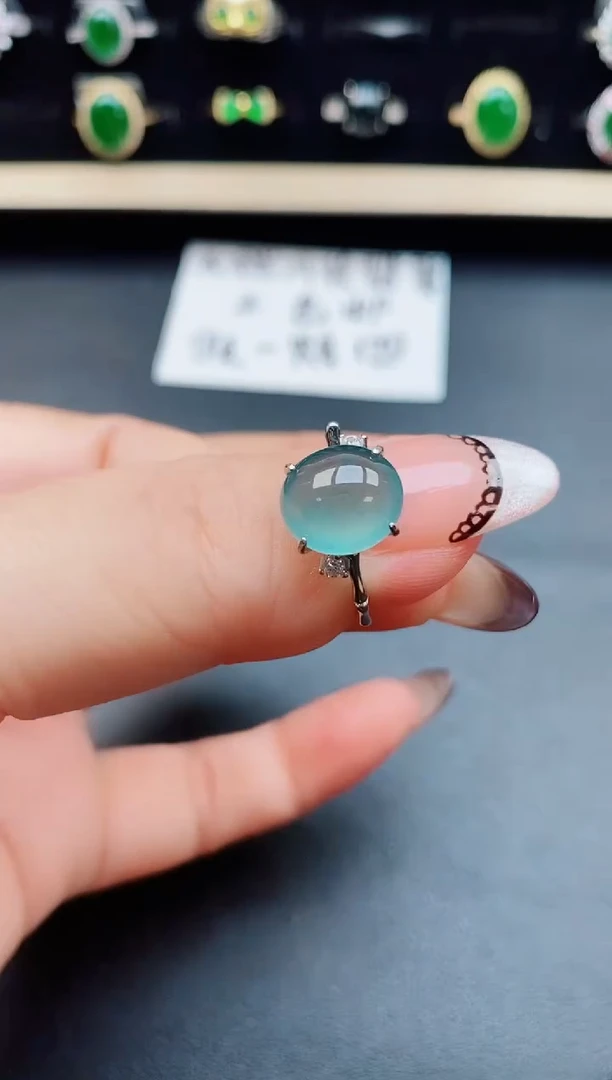 翡翠戒指银S925镶嵌805850