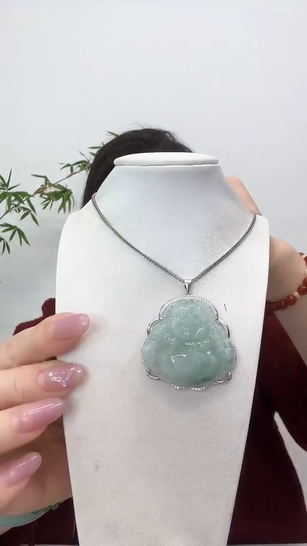 【闪购商品】翡翠吊坠(赠链)银S925镶嵌大佛公