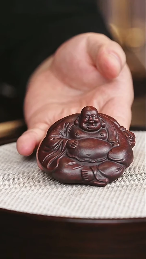 茶杯紫砂宜兴紫砂 茶宠 弥勒
