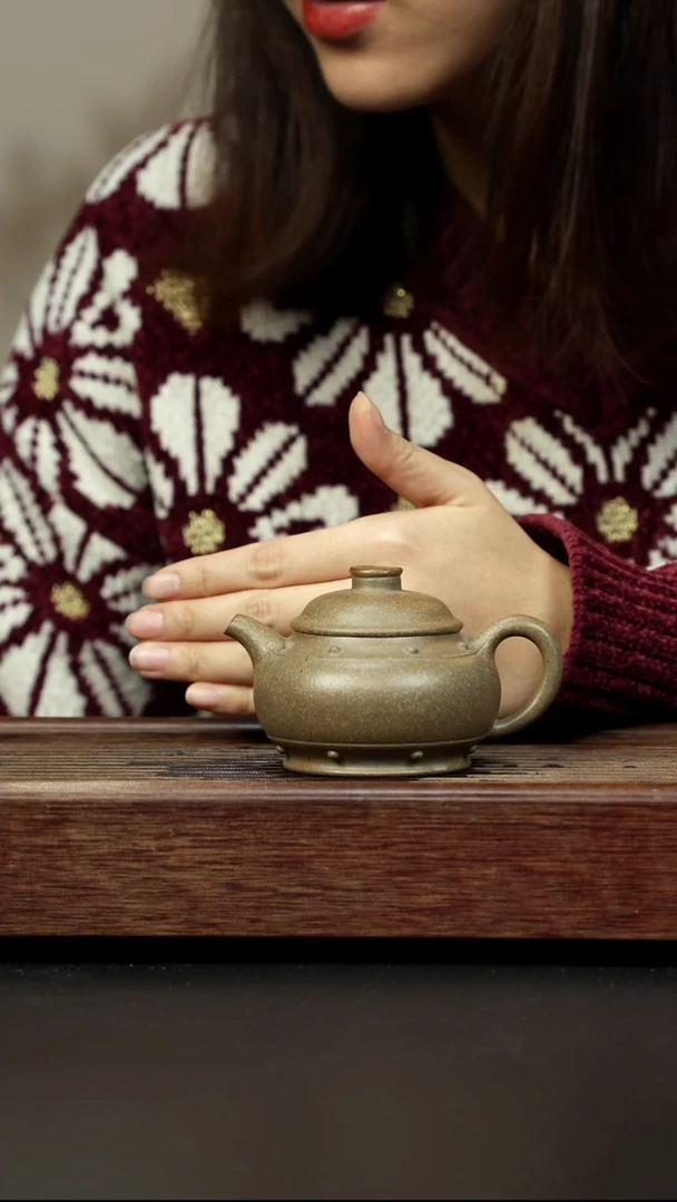 紫砂茶壶岩中泥三拼 小太极鼓