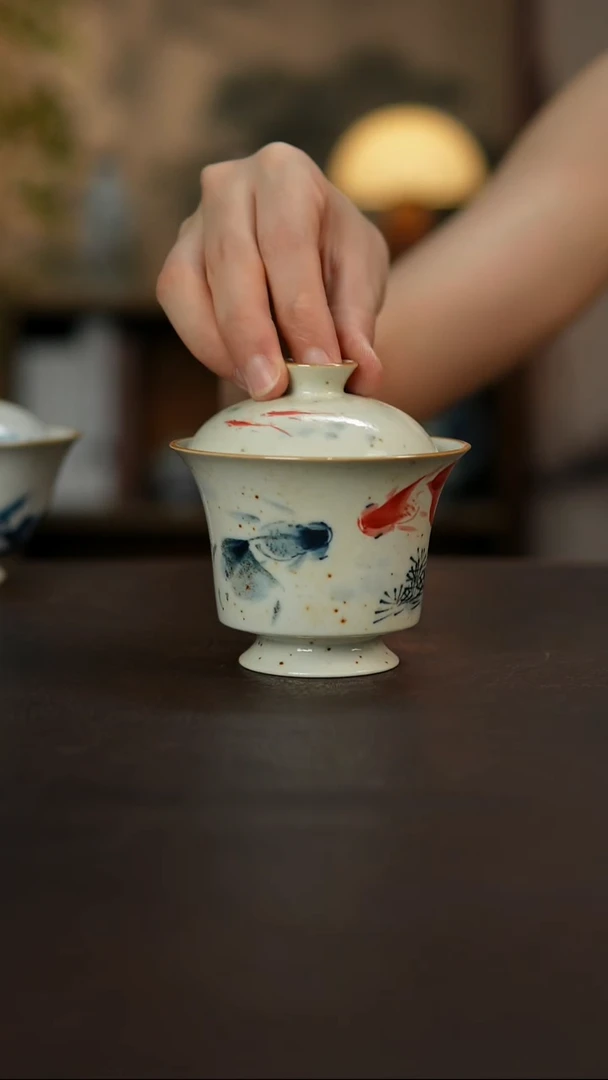 杯景德镇陶瓷杯碗柴烧多人