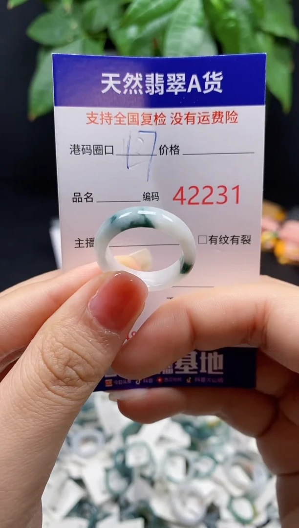 翡翠戒指未镶嵌 天然翡翠戒圈2231
