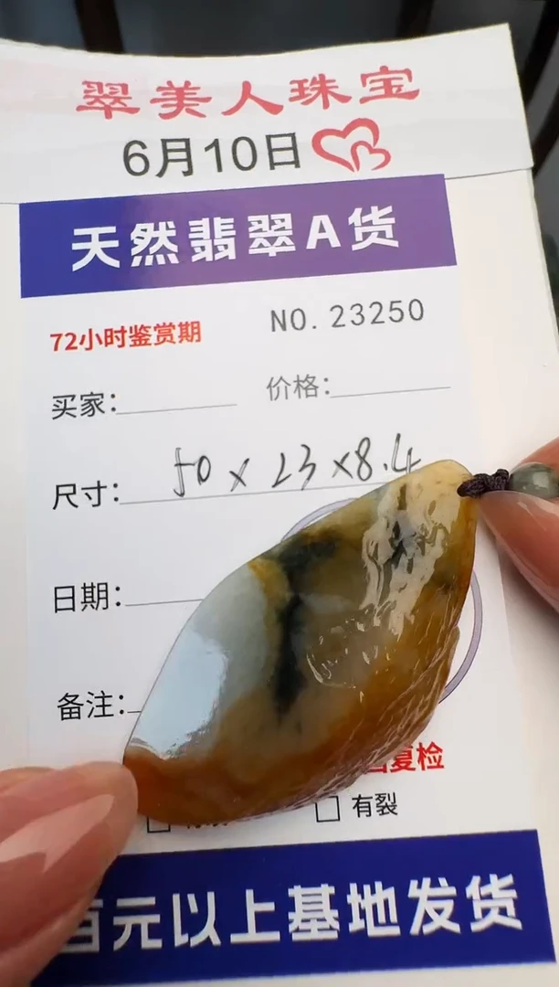 翡翠未镶嵌颈饰原石23251