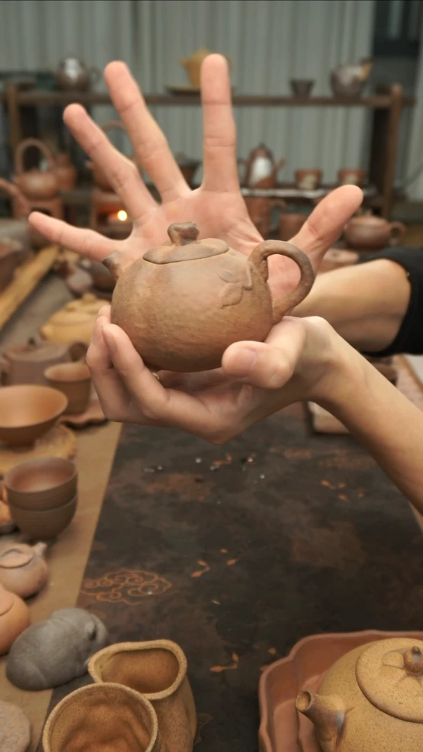 原矿料老岩泥 柿柿如意壶150ml