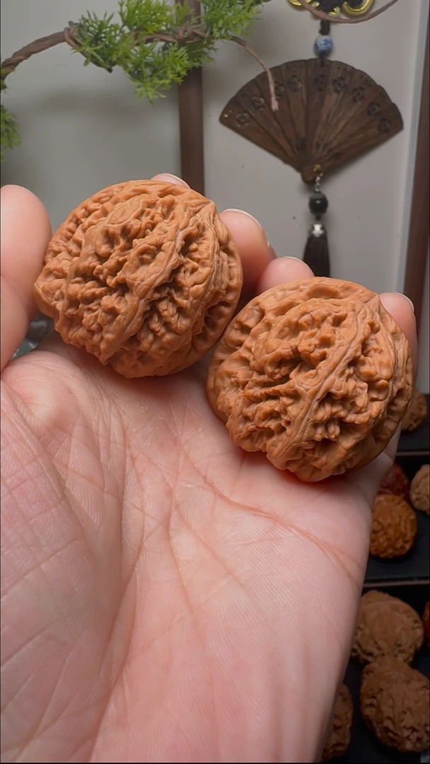 把件文玩核桃蓟县大粗筋边41肚42货头对无瑕疵