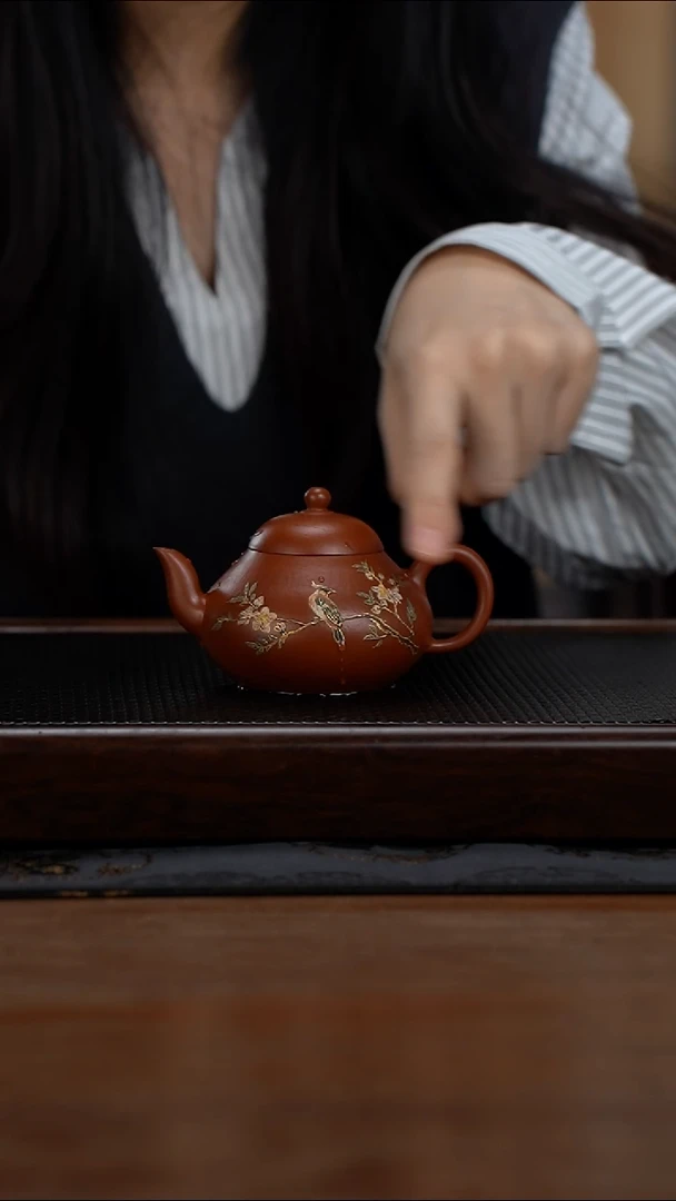 茶壶紫砂岁***?158cc小煤窑朱泥梨型17