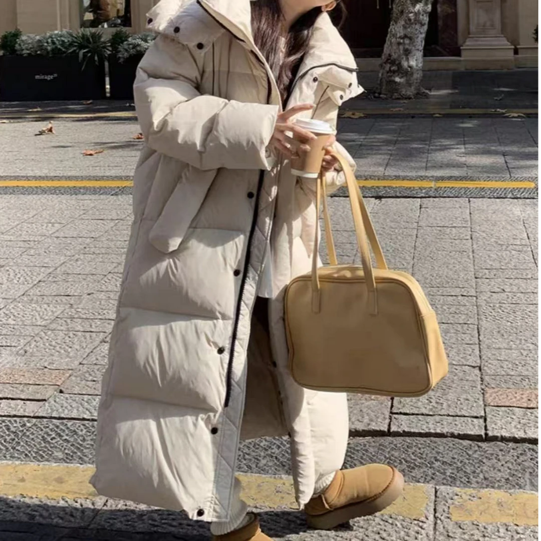 2024款羽绒服清货时尚休闲连帽宽松中长款加厚韩版冬季时尚休闲