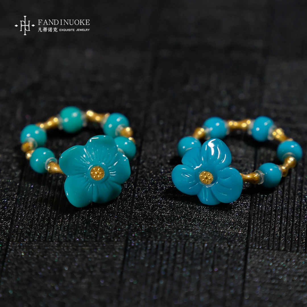 【加加专属】14 MJ44277-绿松石轻奢设计款戒指-多样性发一件-4mm+