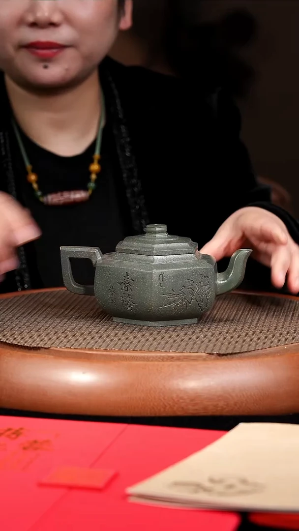 茶壶紫砂BW57顾顺芝六方雪华