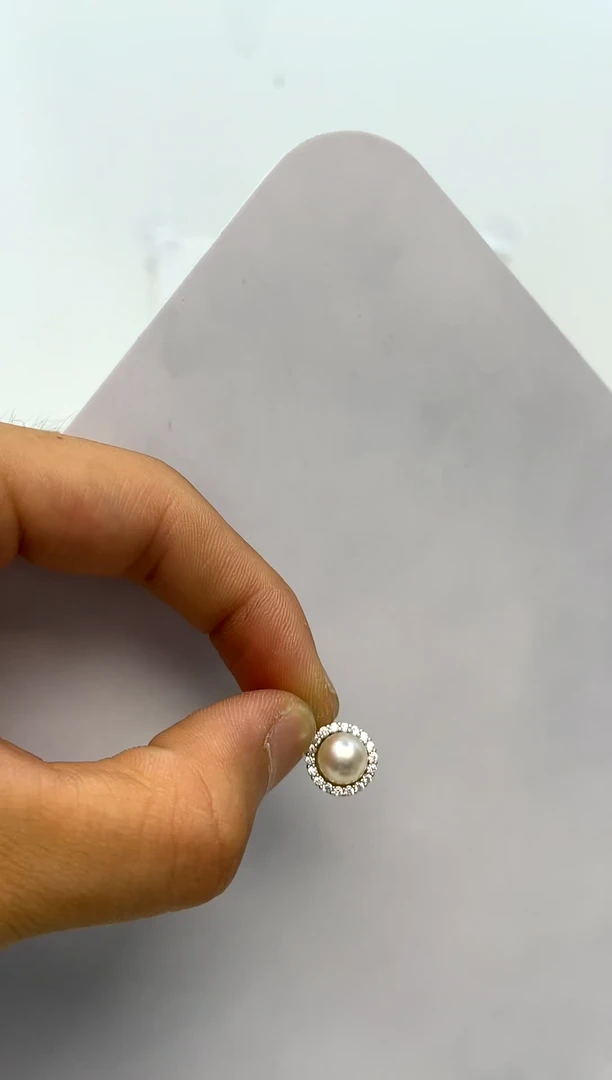 海水珍珠银S925镶嵌颈饰7-8