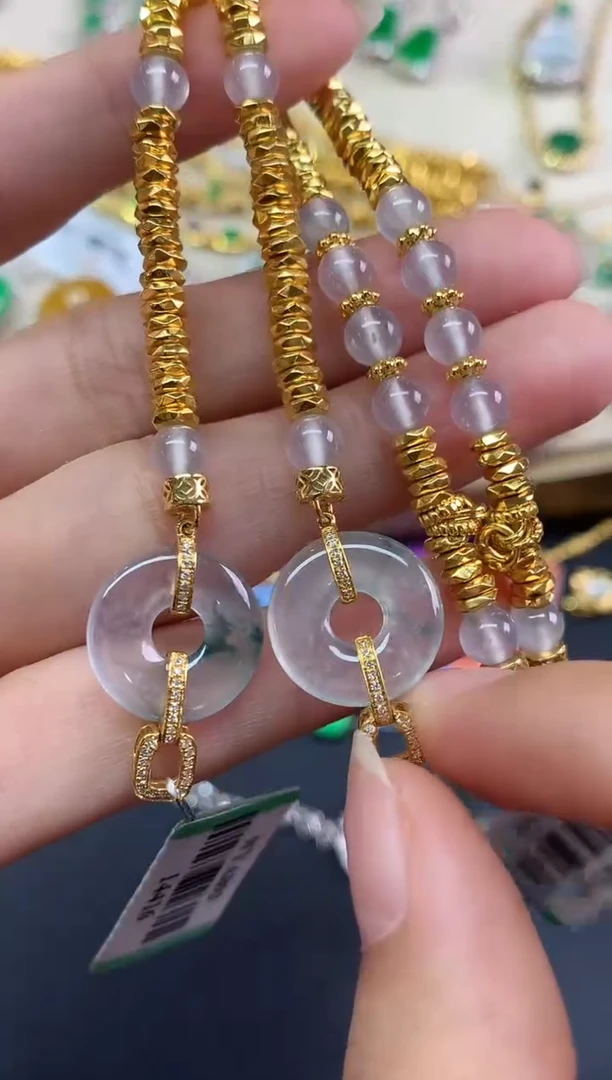 18K金镶嵌手链翡翠手链|13800多样性发其一