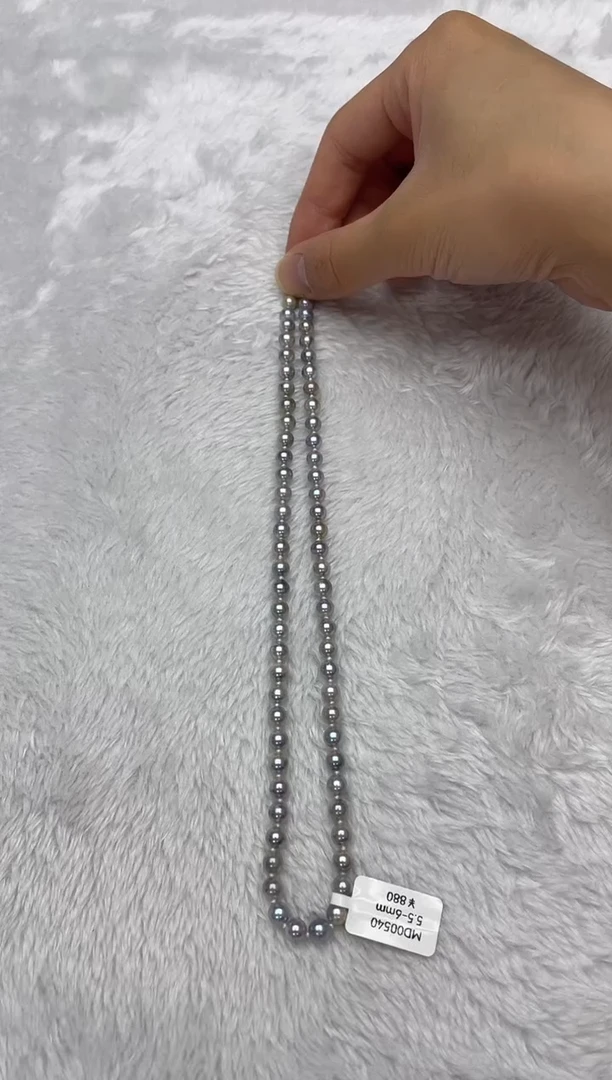 海水珍珠银S925镶嵌项链AK真多麻5.5-6mm