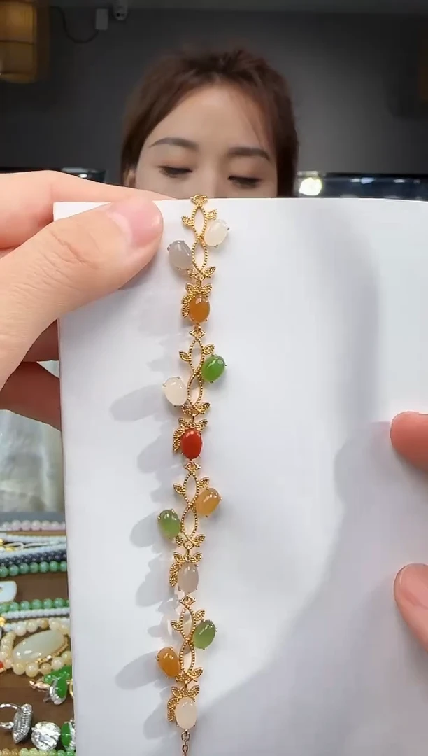 手链银S925镶嵌和田玉1