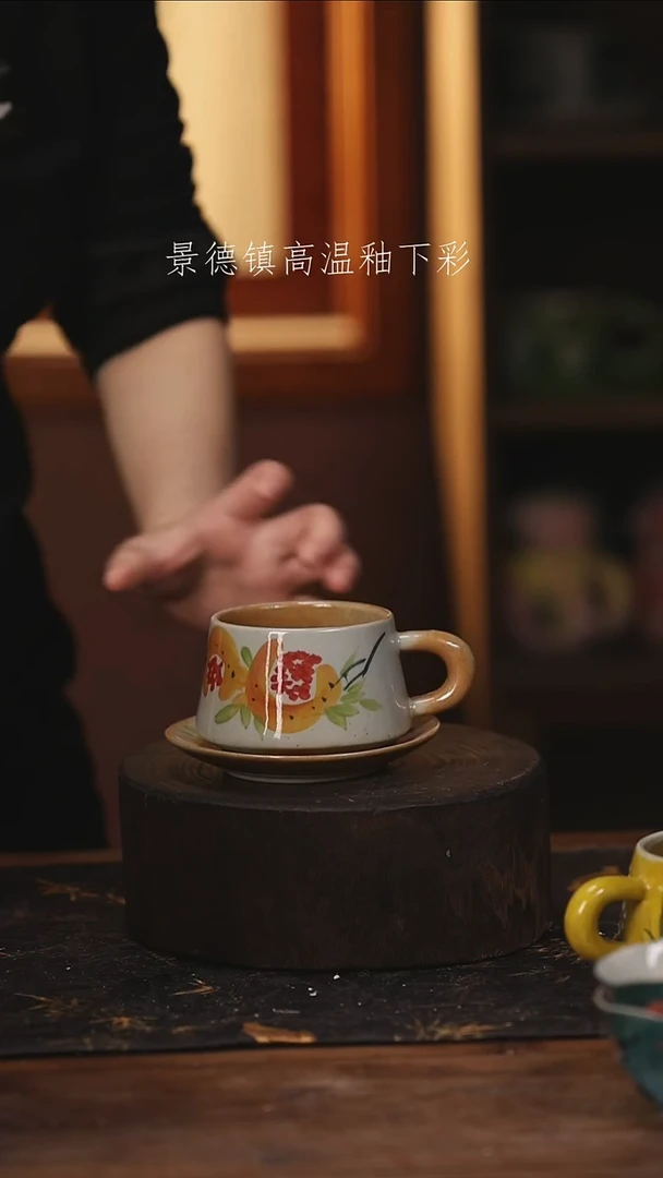 陶瓷景德镇高温釉下手绘陶瓷@L162@