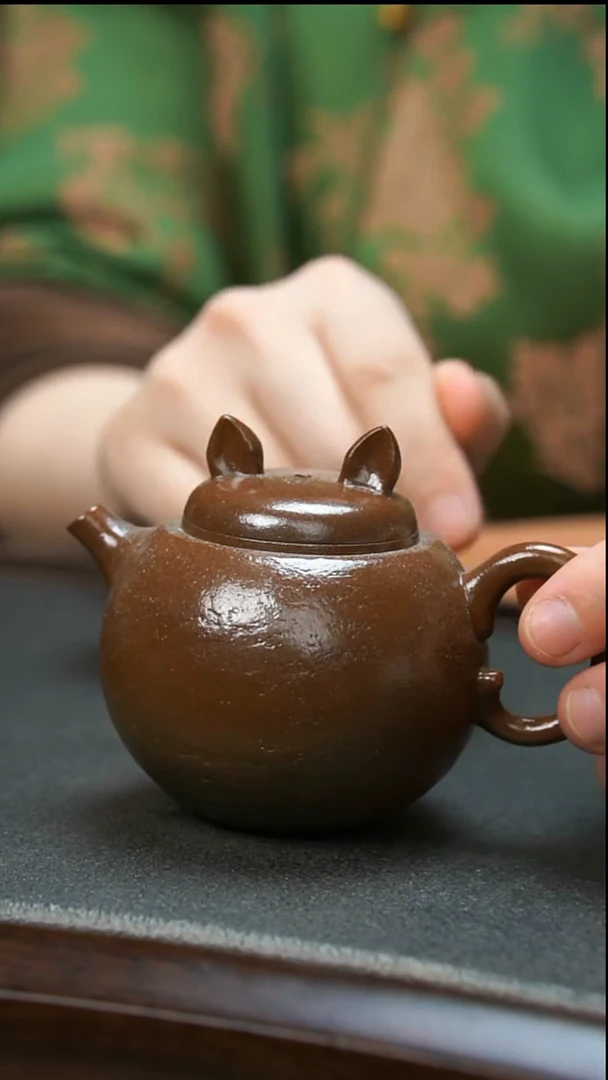【闪购商品】紫砂茶壶柴烧猫耳朵壶