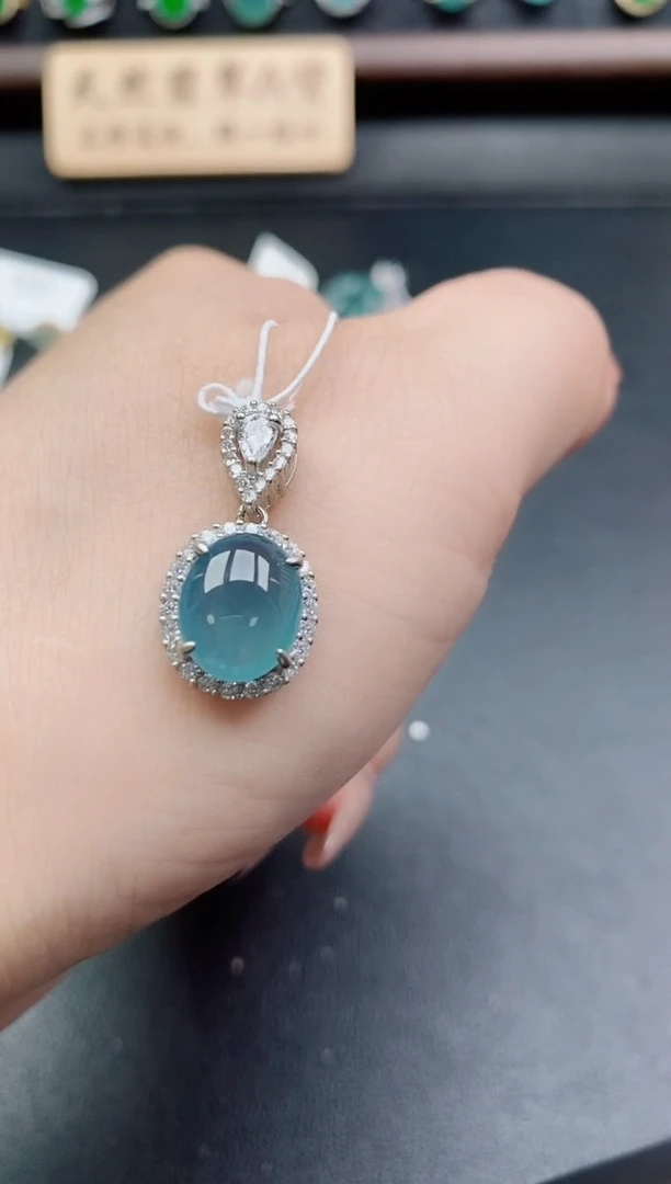 吊坠(不含链)银S925镶嵌翡翠1