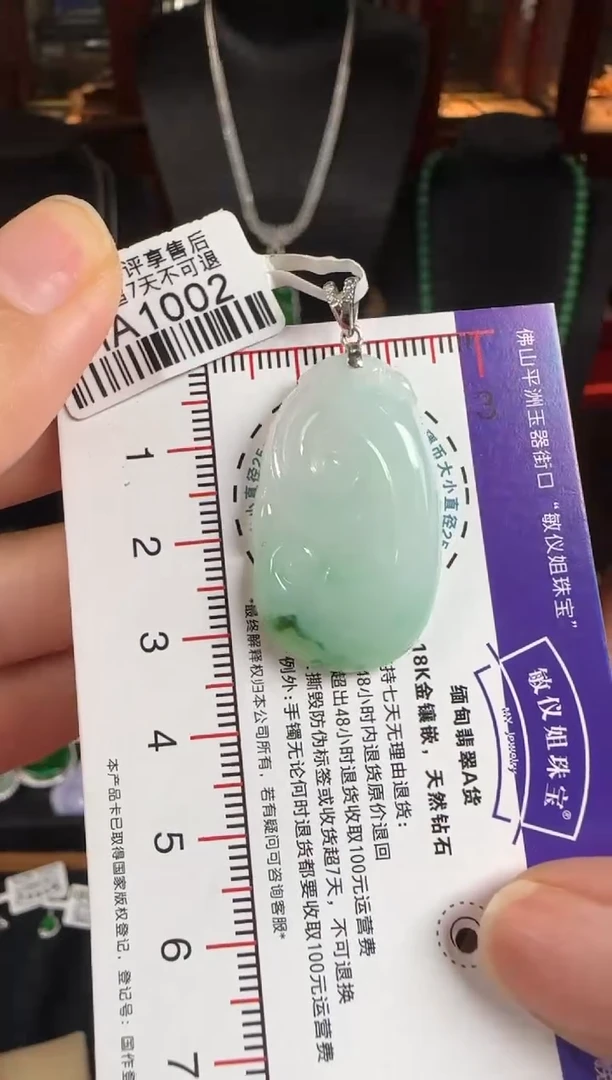 颈饰18K金镶嵌翡翠HA1002如意