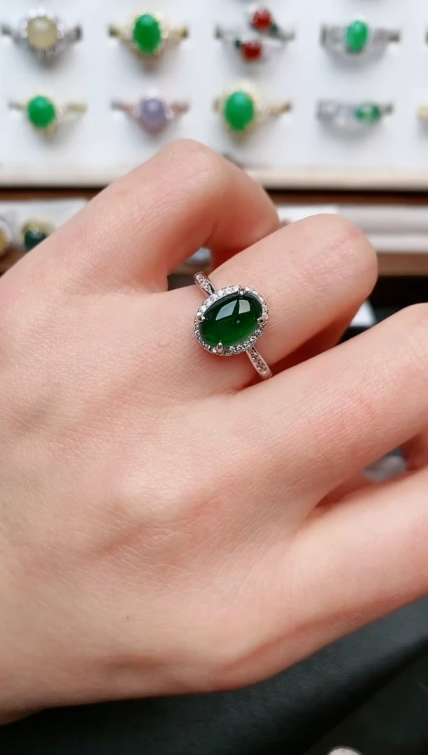 【闪购商品】翡翠戒指银S925镶嵌....