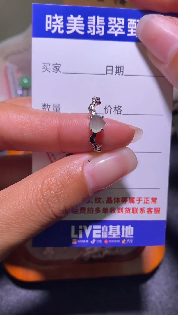 银S925镶嵌戒指翡翠053