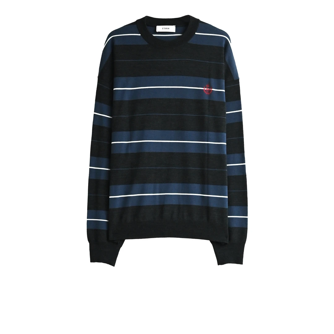 ETHOR 设计师品牌 25春夏新品套头条纹经典上衣女士时尚