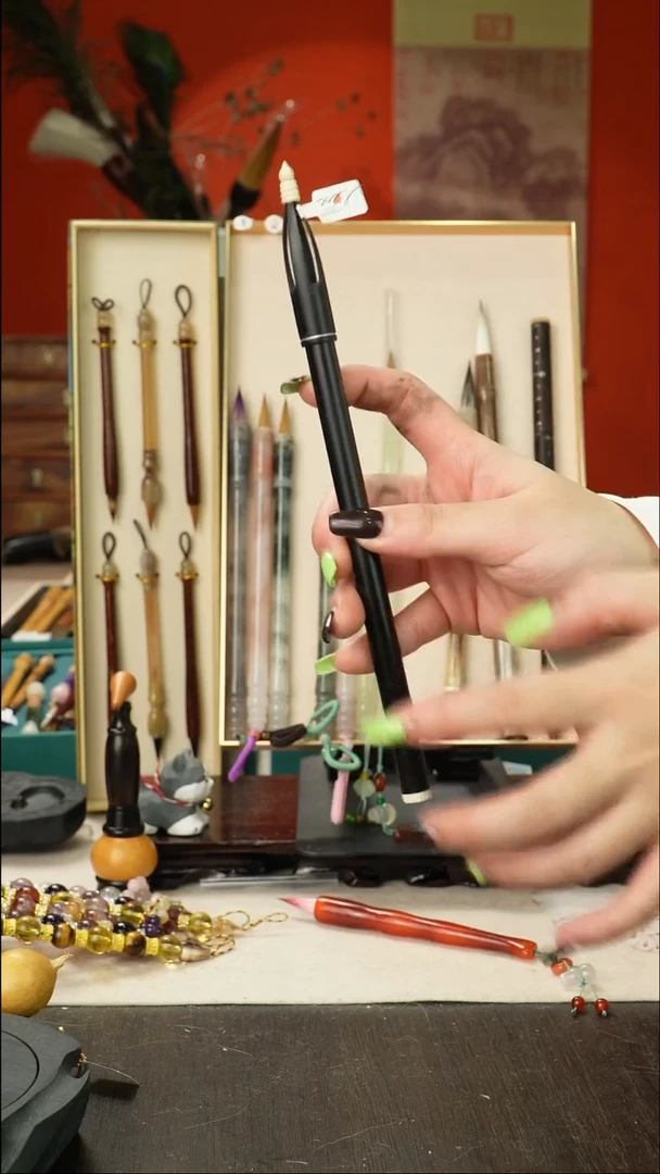 13号孤品高货毛笔链接 清水试笔 蘸墨不退