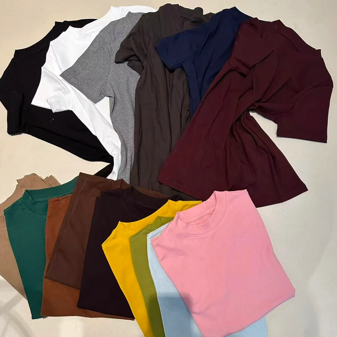 【运补6~10¥】 Very Cattle/挺牛新款欧货正肩圆领百搭显瘦短袖T恤