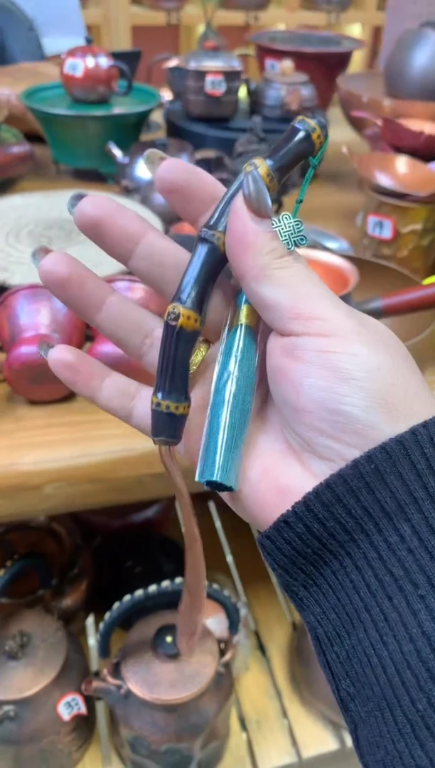 紫铜头紫竹流苏茶拨