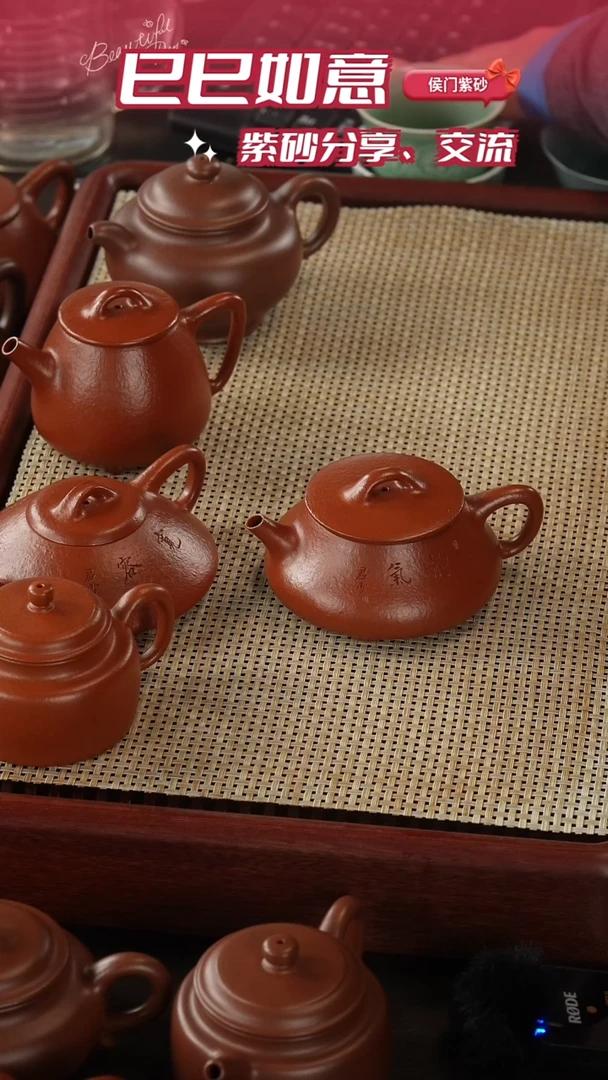 【闪购商品】紫砂茶壶大红袍平盖石瓢