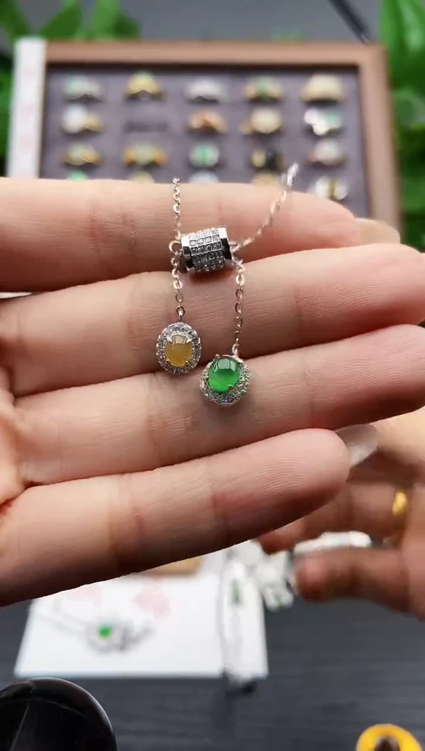 颈饰银S925镶嵌翡翠2