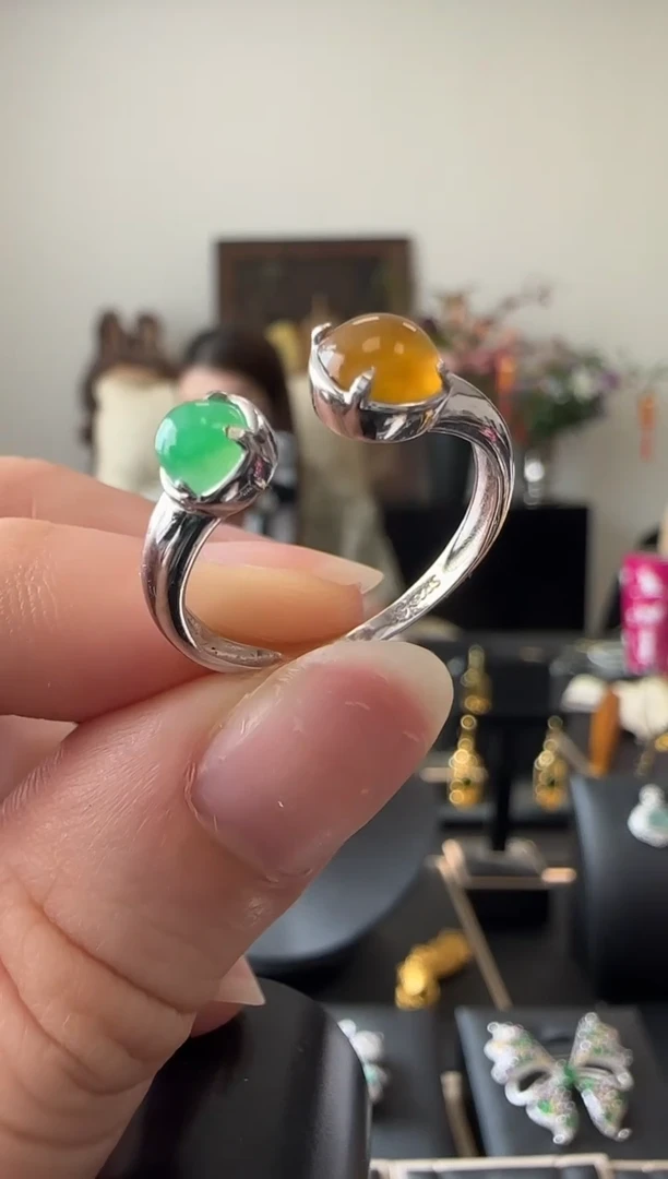 【闪购商品】翡翠戒指银S925镶嵌银镶