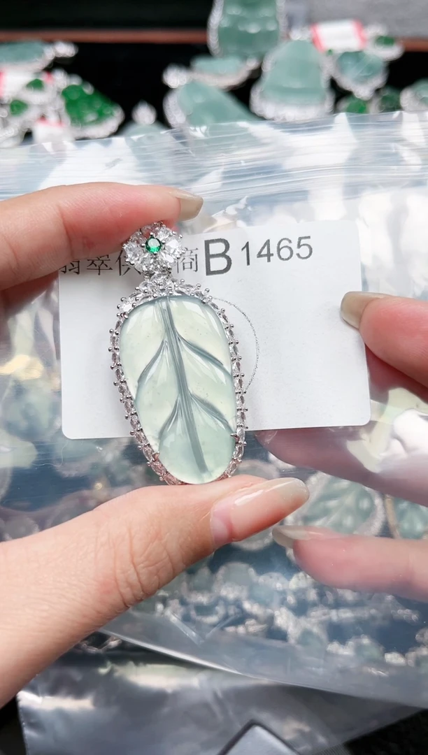 【闪购商品】翡翠颈饰未镶嵌赠皮绳1465