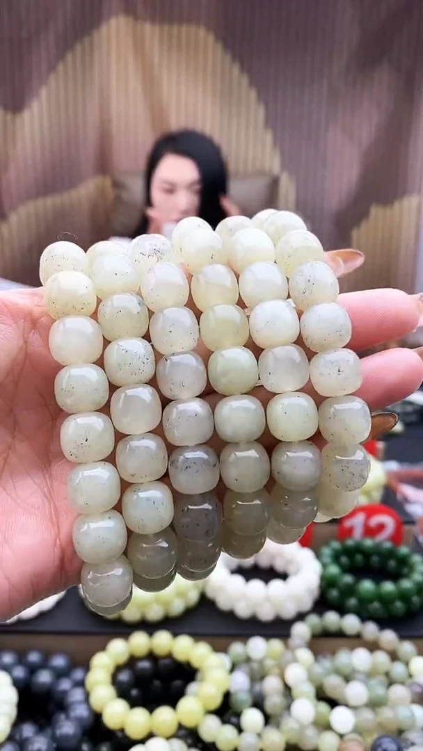 未镶嵌手串和田玉黄口点墨青花12多样性发货拍一发一