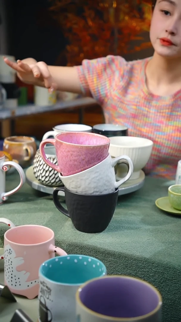 【闪购商品】窑变黑白粉窑变三件套|微瑕慎拍