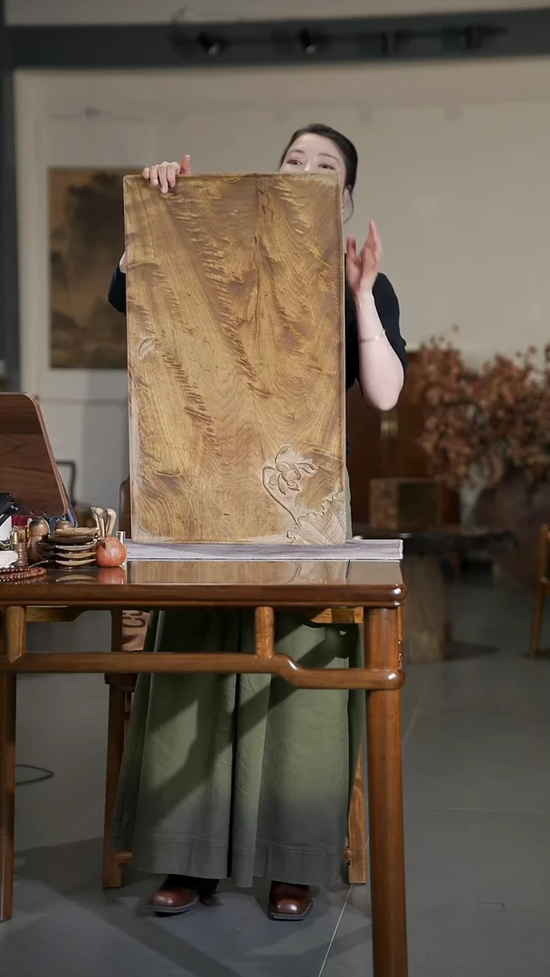 金丝楠569金丝楠阴沉木水波纹茶盘