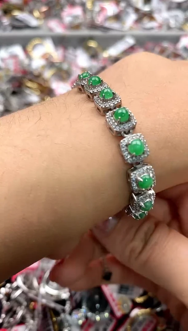 【闪购商品】翡翠戒指银S925镶嵌333333  9