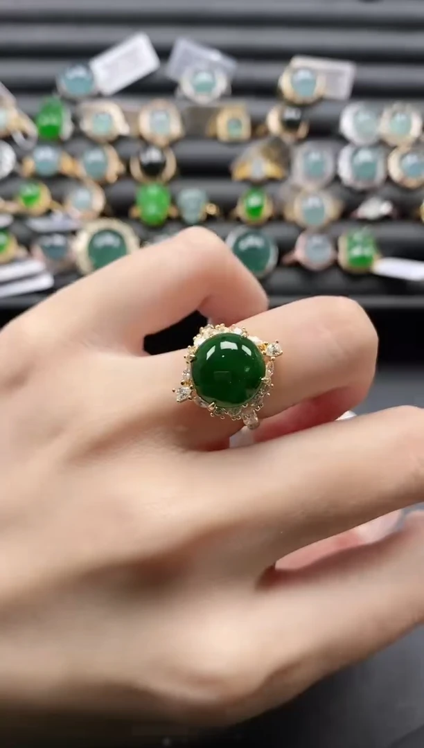 【闪购商品】翡翠戒指银S925镶嵌1111