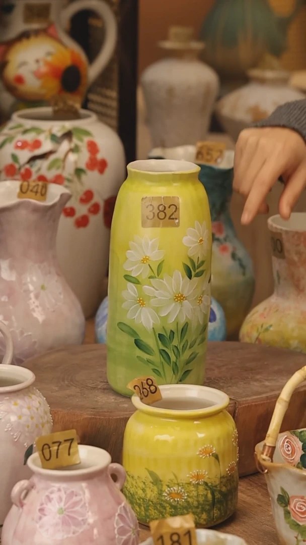 陶瓷景德镇设计师手作花器摆件侘寂风@M382@